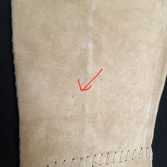 Suede Leather Pants Embossed Size 12 Approximate - Picture 7 of 16